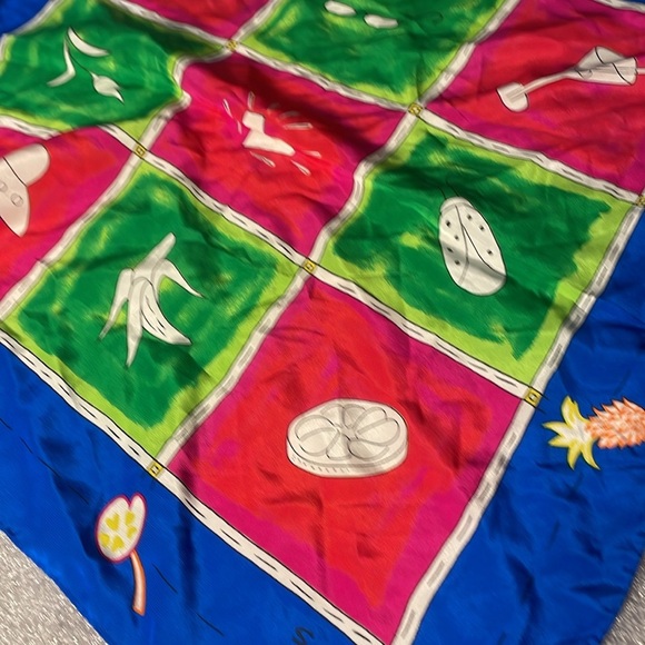 Symphony Silk Scarf Vibrant Whimsical Print Colorful geometric + novelty print - Picture 3 of 4
